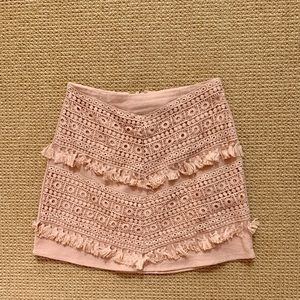 NWOT Selfie Leslie pink tassel mini skirt